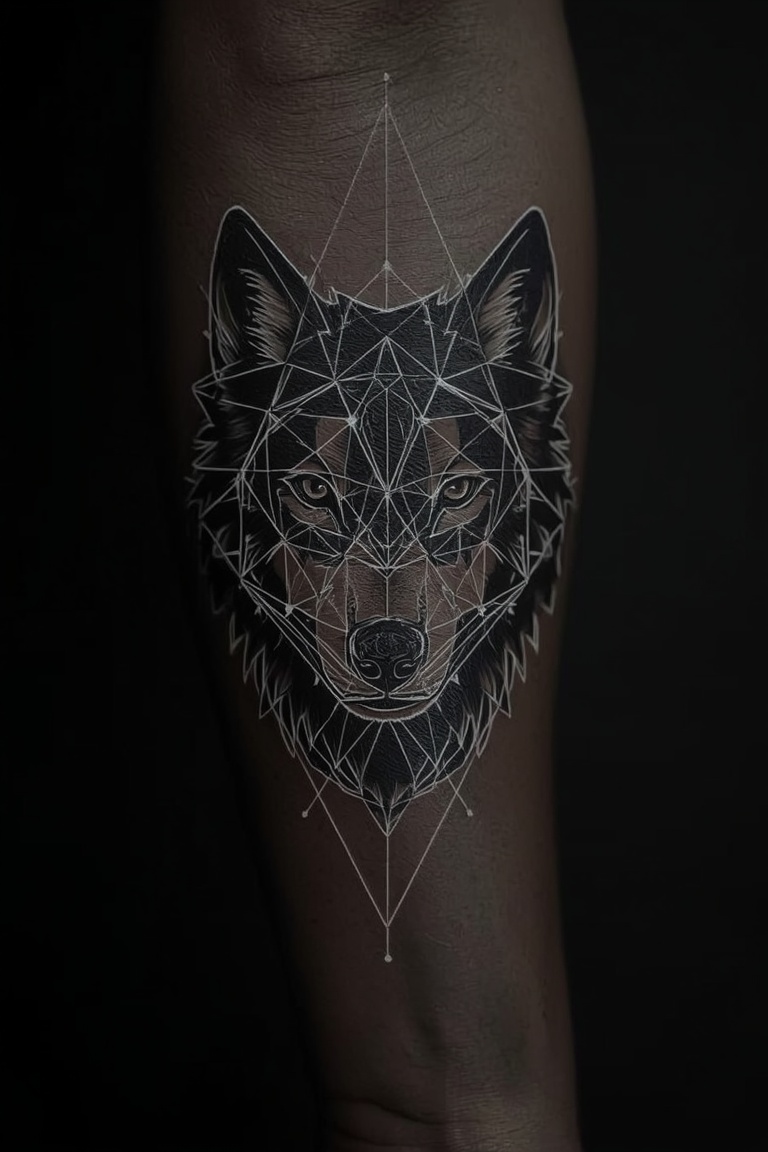 Geometric Wolf: Precision Ink