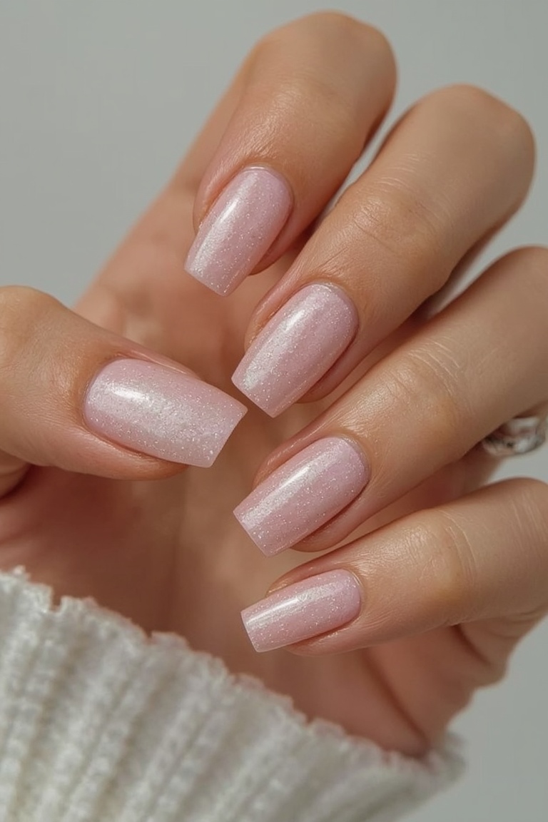 Glistening Pearlescent Gel Nails