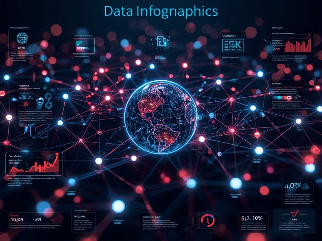 Global Data Nexus: Illuminated Network Infographic