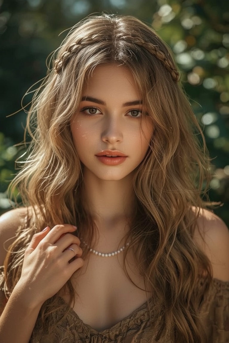 Golden Cascade: Braided Crown of Sunlight