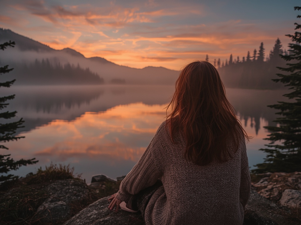 Golden Dawn over Misty Lake