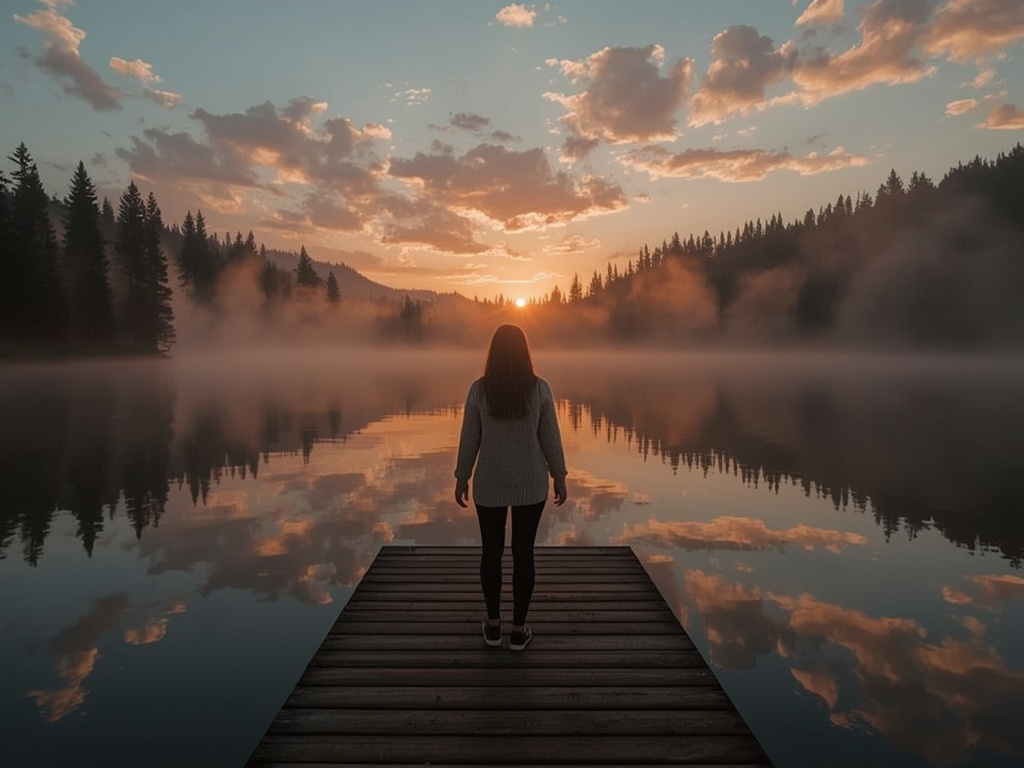 Golden Dawn Over Silent Lake