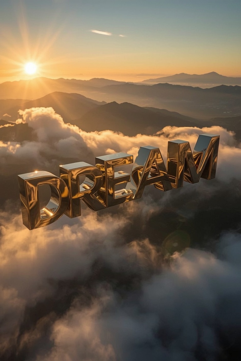Golden Dream Typography Art