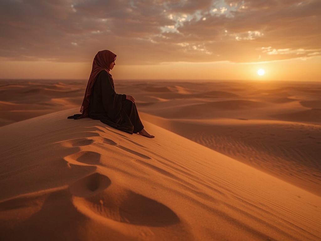 Golden Dusk Over Arabia