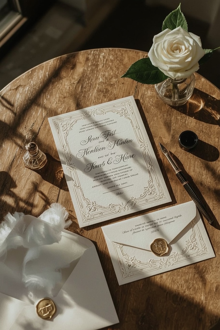 Golden Elegance Wedding Invitation