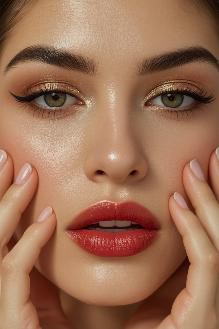 Golden Glam: A Flawless Makeup Look