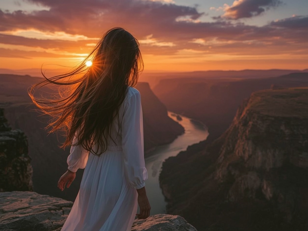 Golden Horizon Over the River Valley