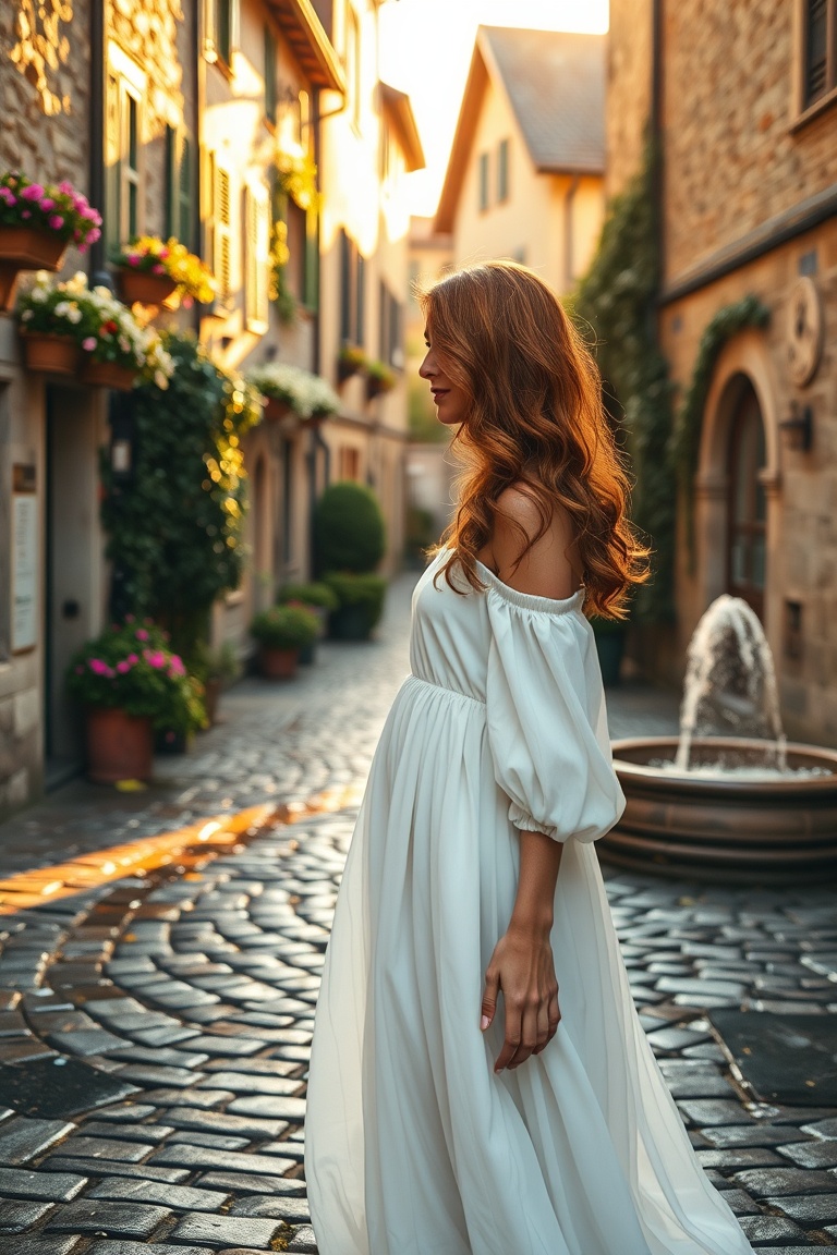 Golden Hour in a Medieval Village