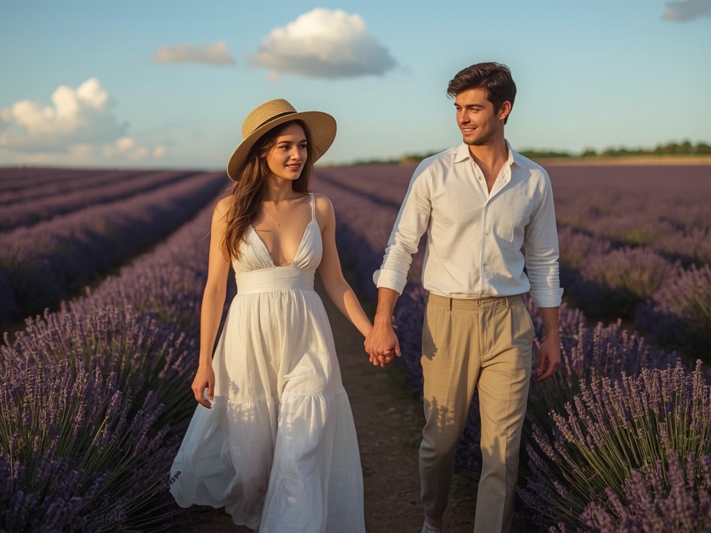 Golden Hour in the Lavender Fields