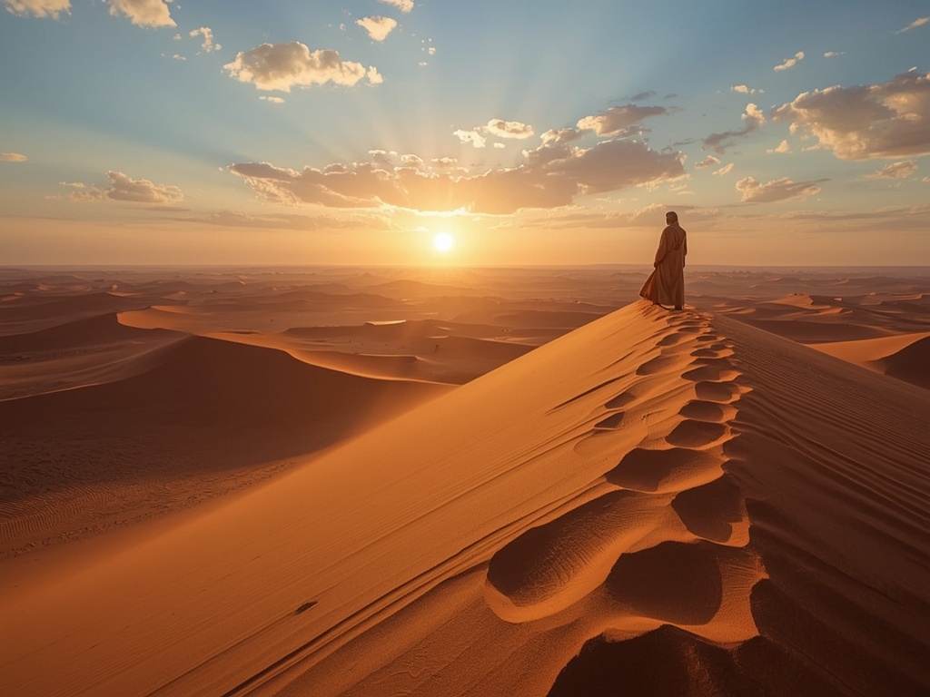 Golden Hour Over Endless Dunes