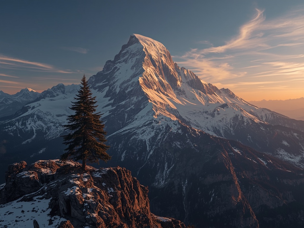 Golden Hour Over the Alpine Peak