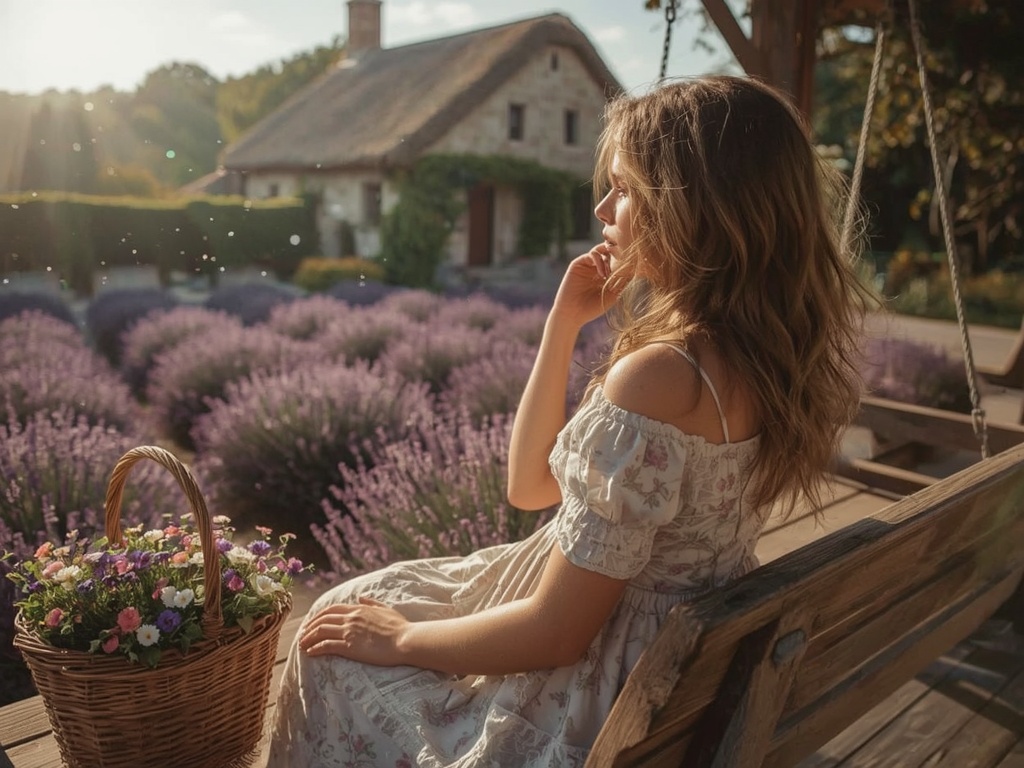 Golden Hour Serenade in the Lavender Fields