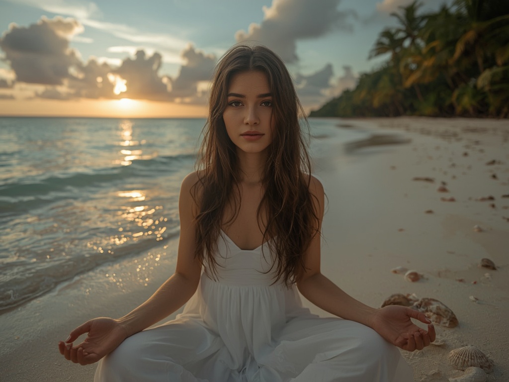 Golden Hour Serenity at Tropical Beach