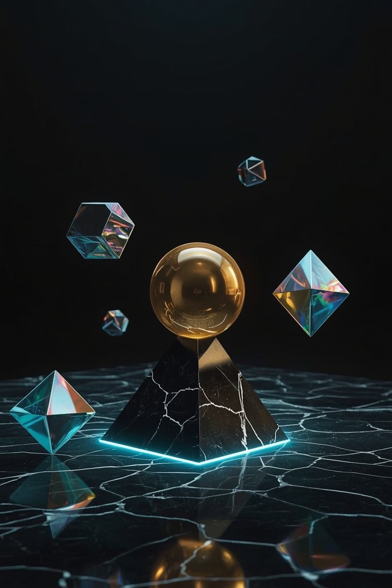 Golden Sphere on Obsidian Edge