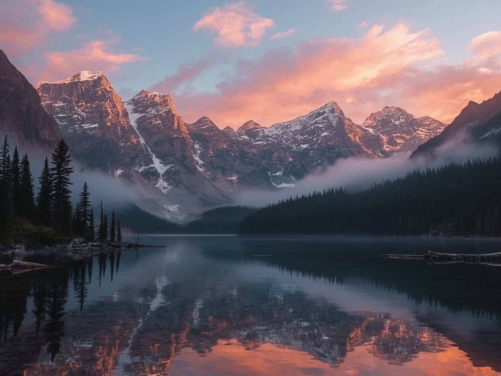 Golden Sunrise Over Alpine Peaks