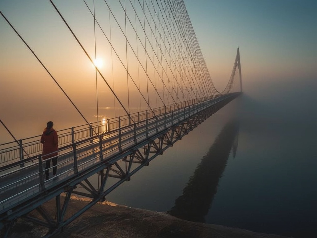 Golden Sunrise Over the Modern Gateway