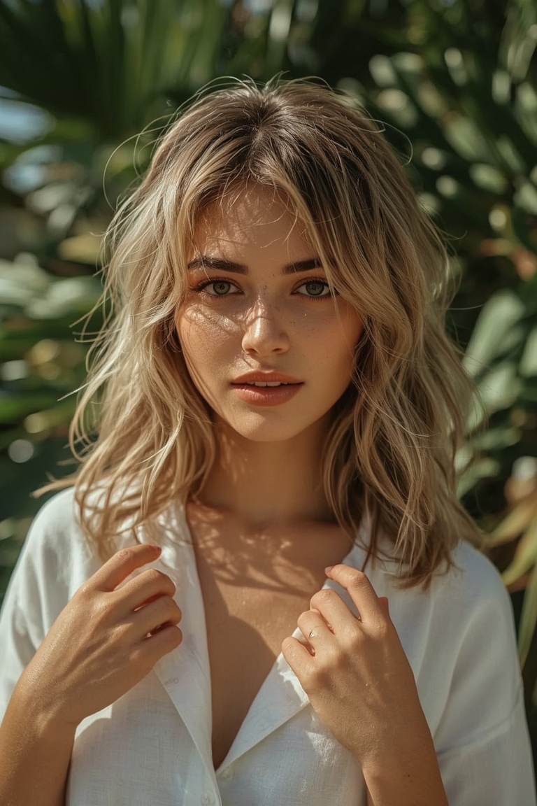 Golden Waves: Effortless Beachy Hairstyle