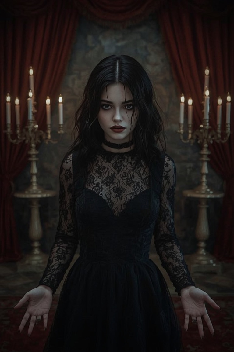Gothic Elegance: Dark Aesthetic Portrait