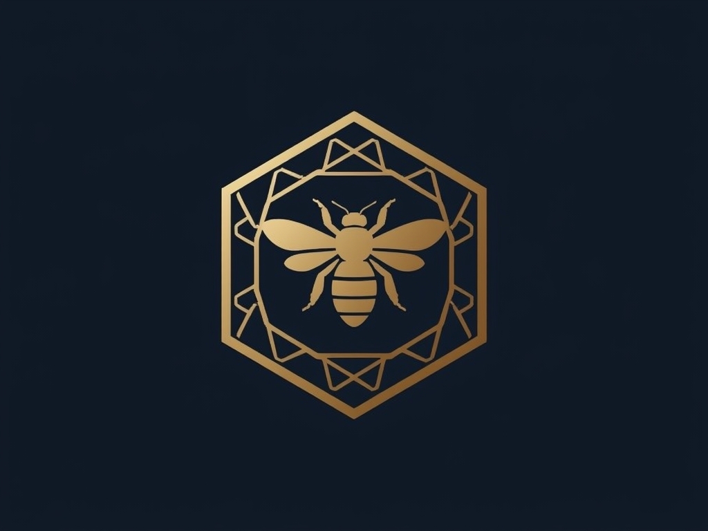Hex Hive Gold & Navy Logo