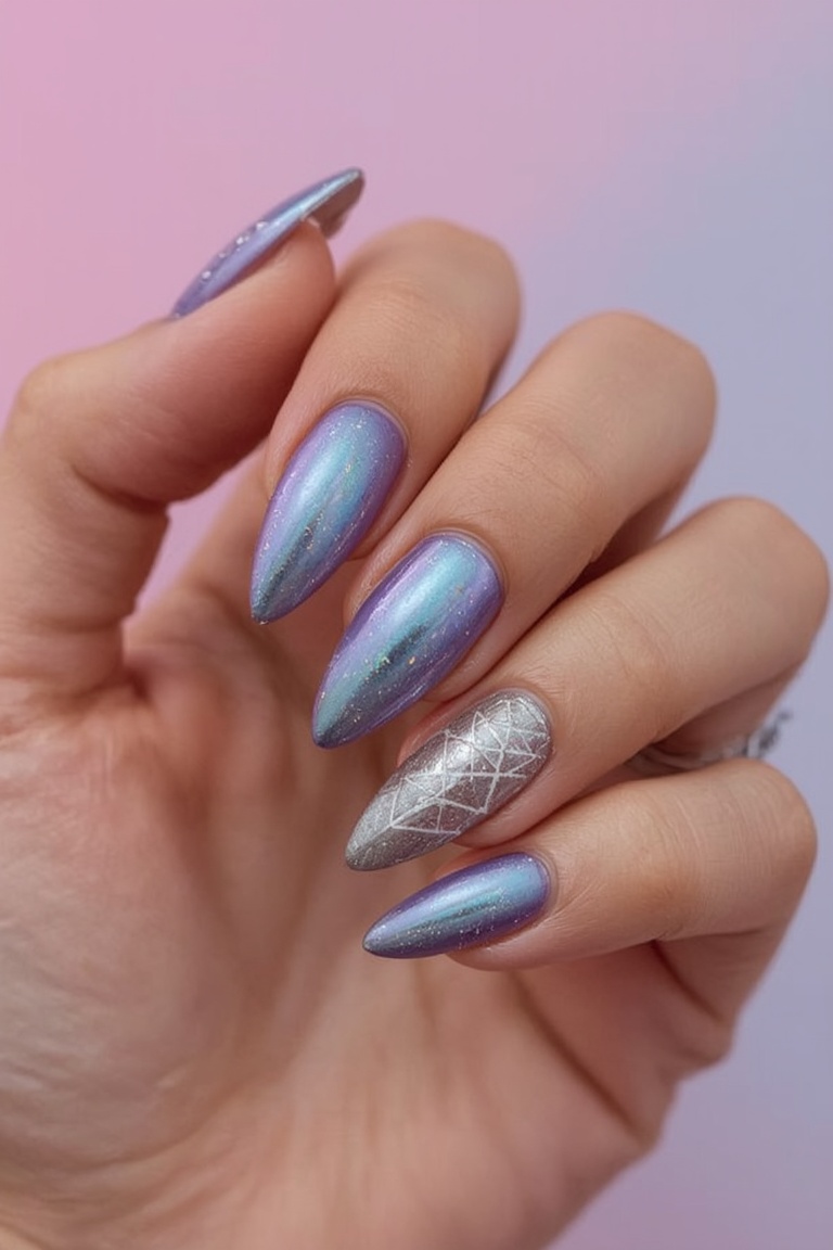 Iridescent Holographic Dream Nails