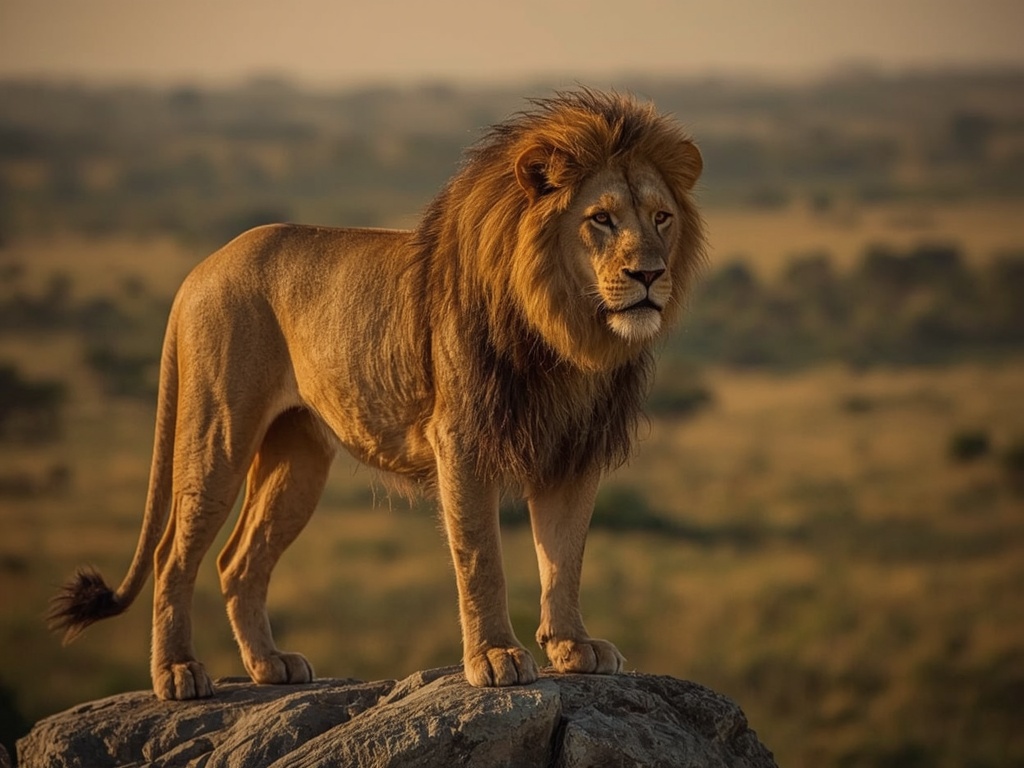 King of the Savannah at Golden Hour