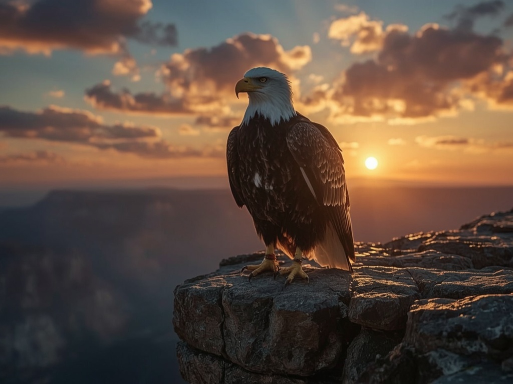 Majestic Eagle at Sunset