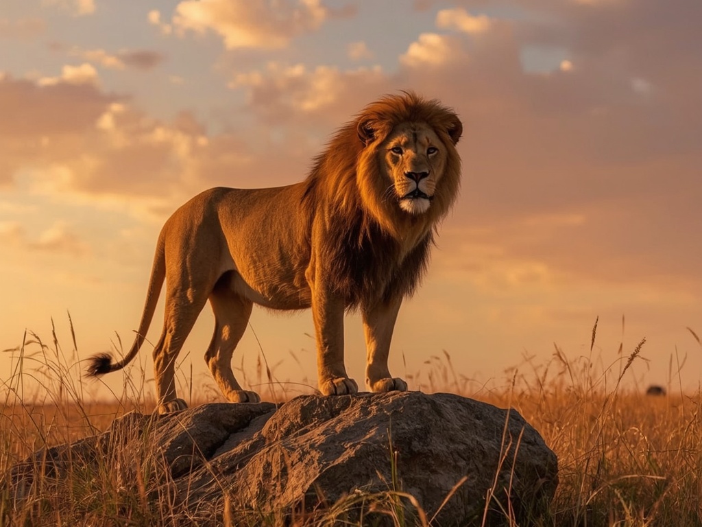 Majestic Lion at Golden Hour