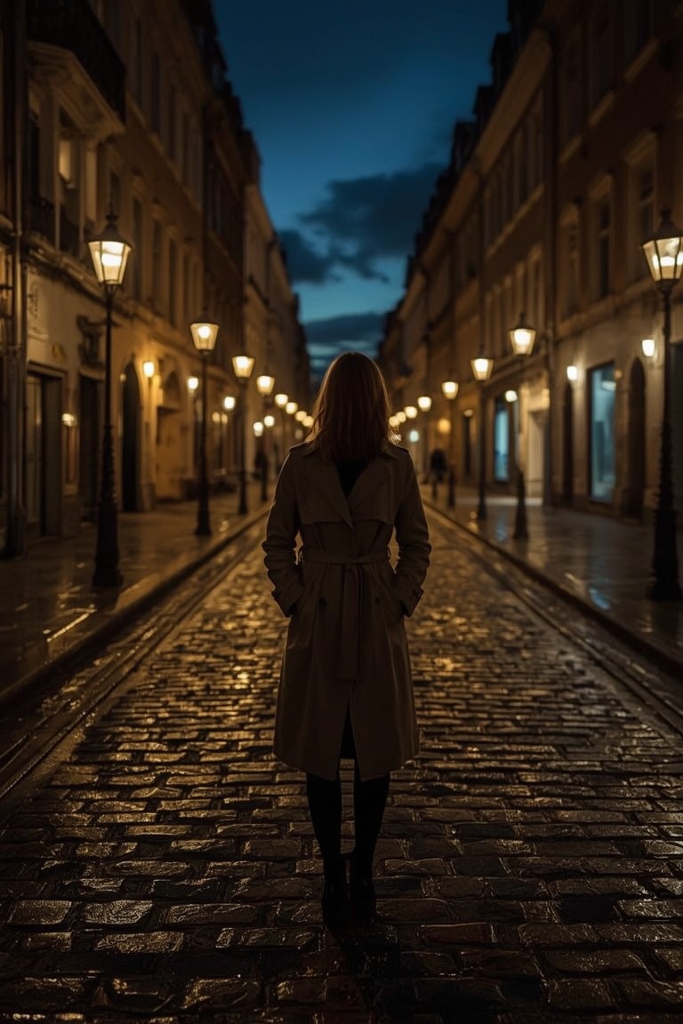 Midnight Gleam on Cobblestone