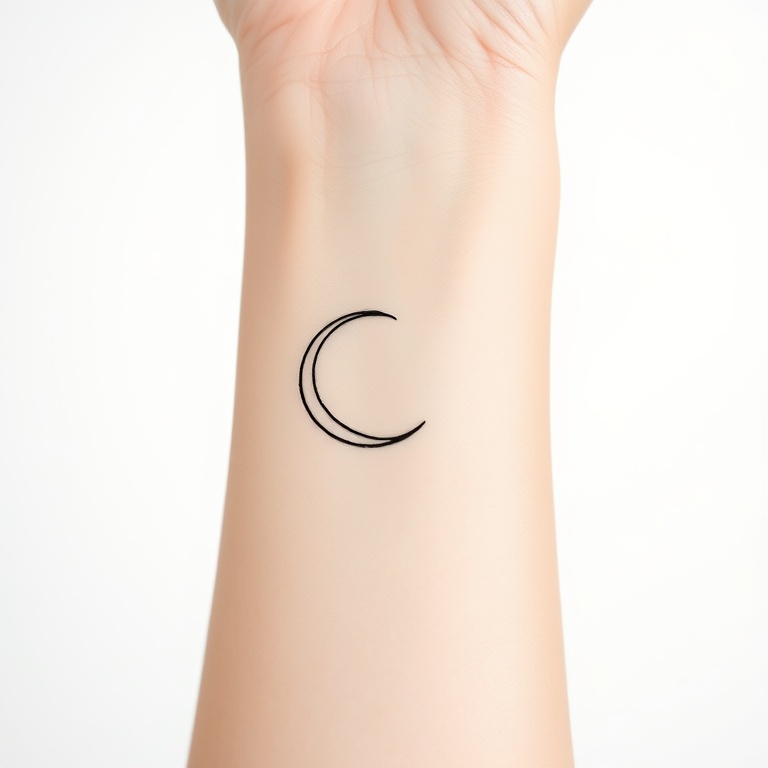 Minimalist Crescent Moon Tattoo