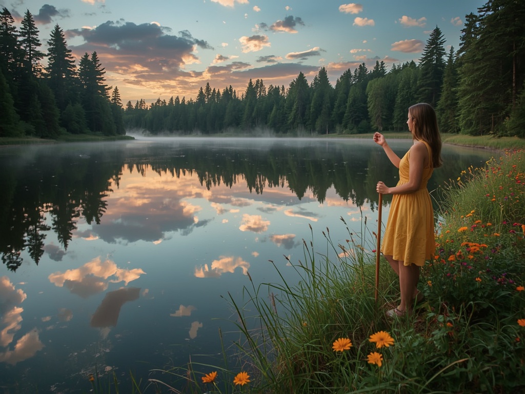 Misty Dawn Reflections
