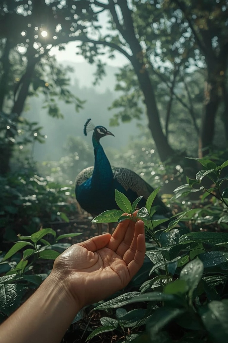 Misty Peacock Awakening