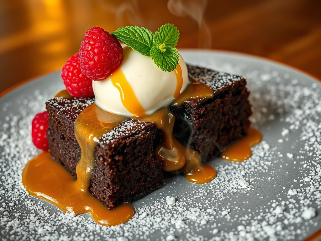 Molten Chocolate Lava Cake with Vanilla Ice Cream