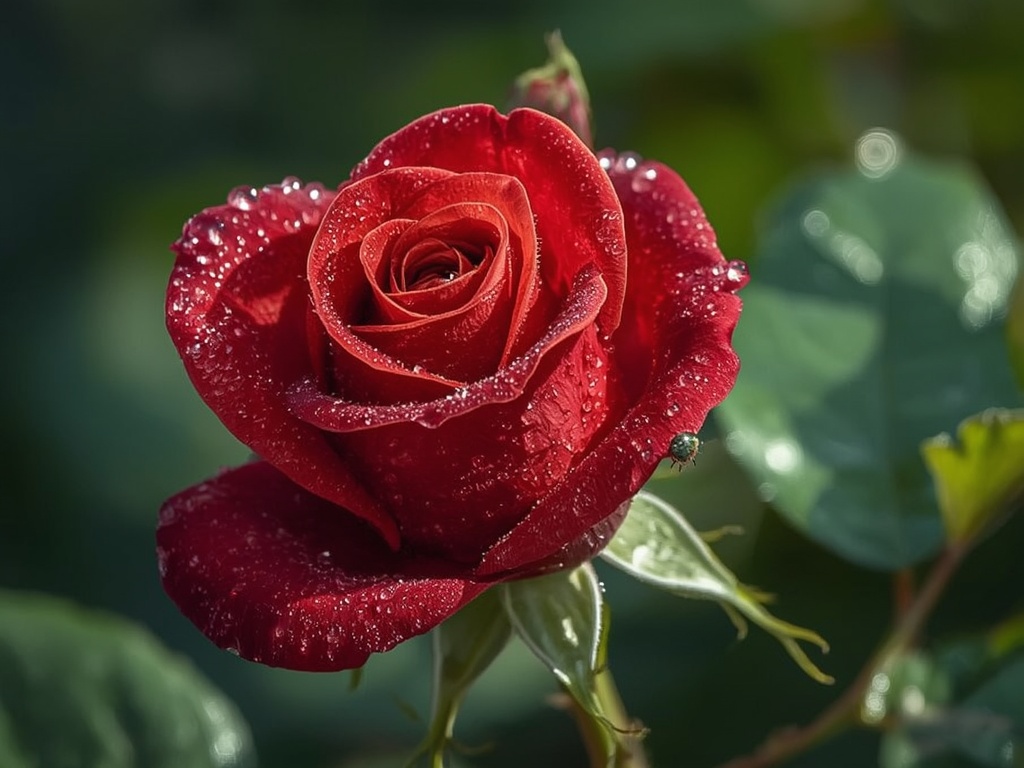 Morning Dew on Crimson Velvet