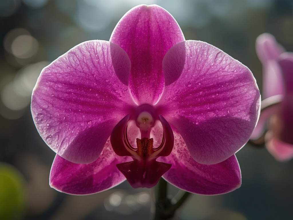 Morning Dew on Orchid Petals
