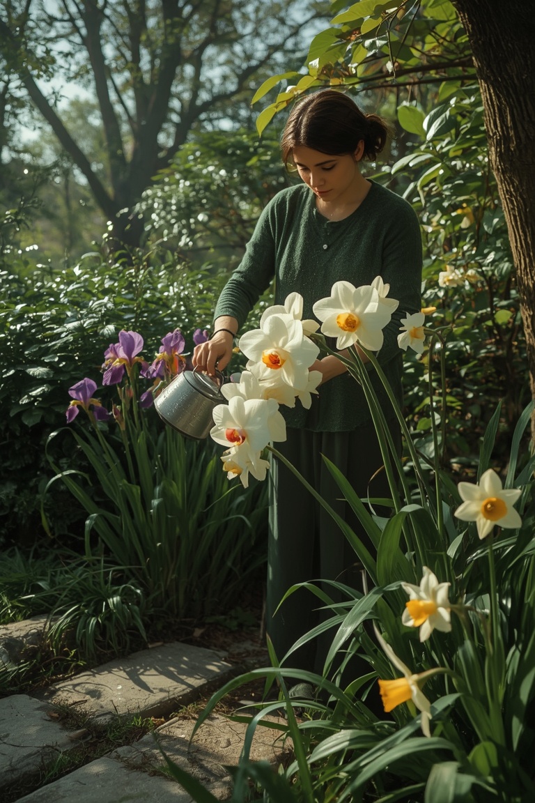 Morning Orchid Watering Serenity