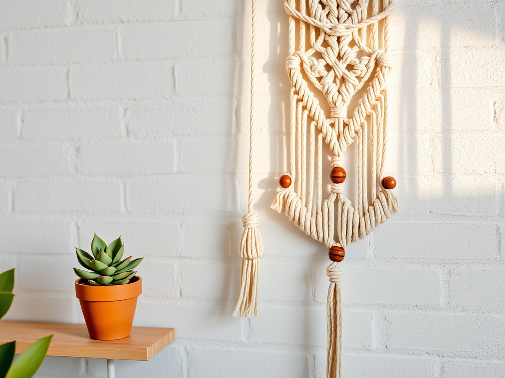 Nature's Knot: Macrame Wall Art with Succulent
