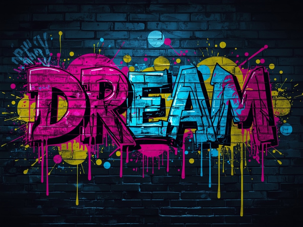 Neon Dreams: Urban Graffiti Typography