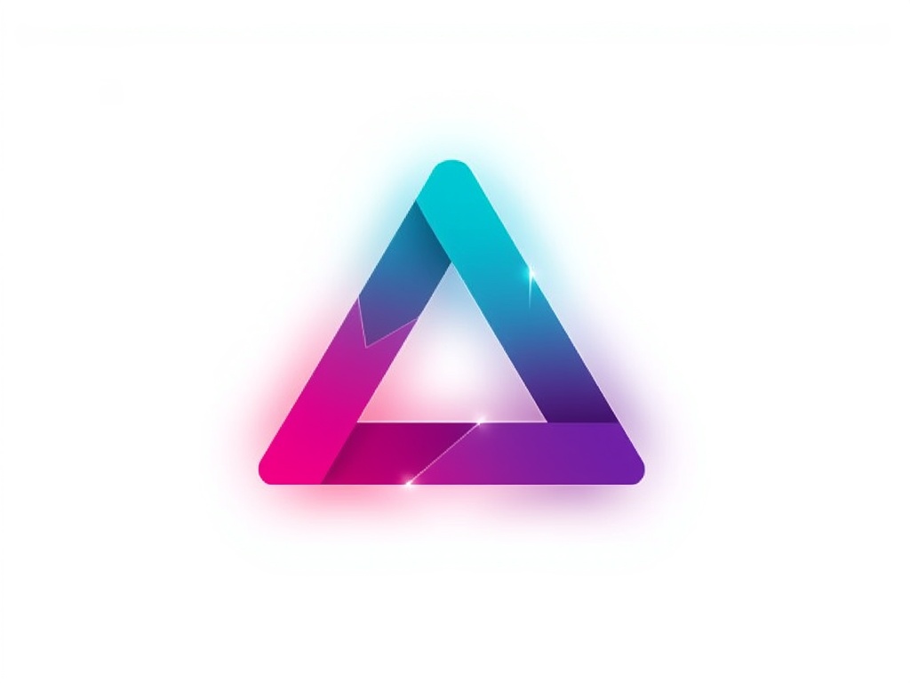Neon Geometric Logo Teal Magenta Glow