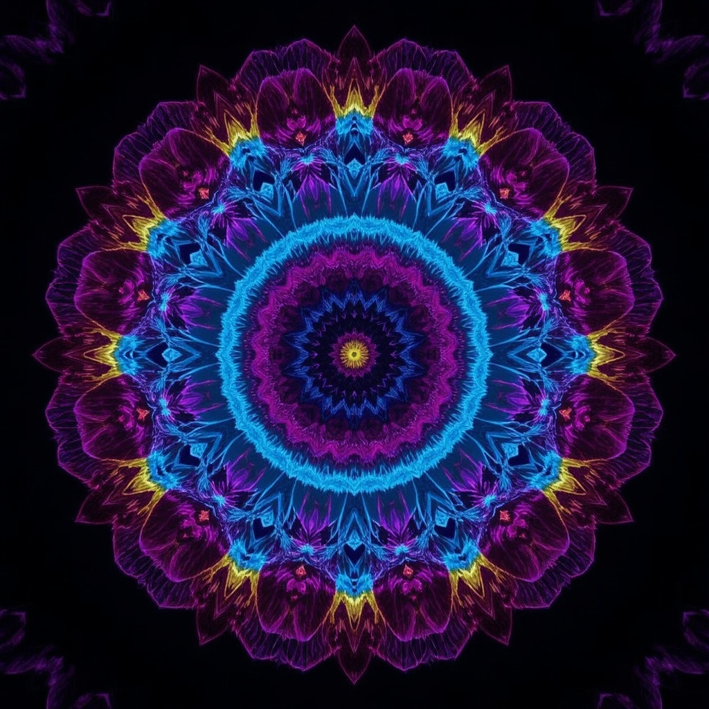 Neon Mandala: Fractal Symphony