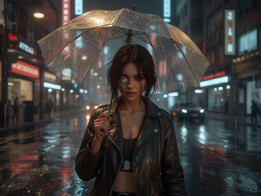 Neon Noir: Cyberpunk Umbrella