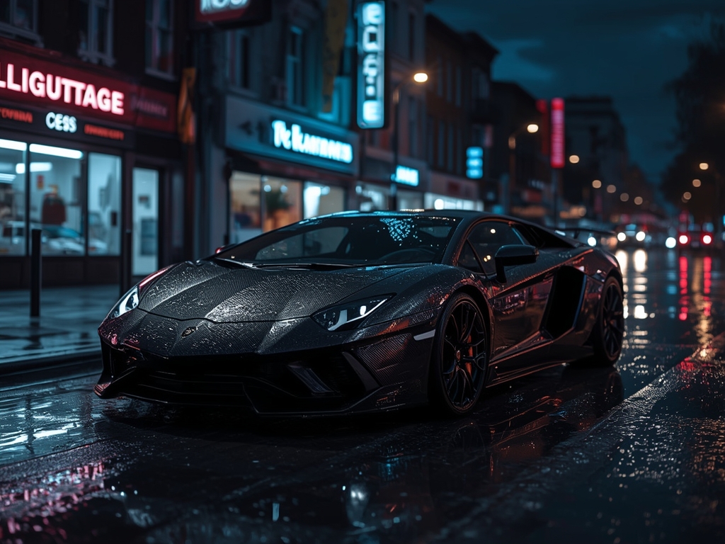 Neon Noir Lamborghini