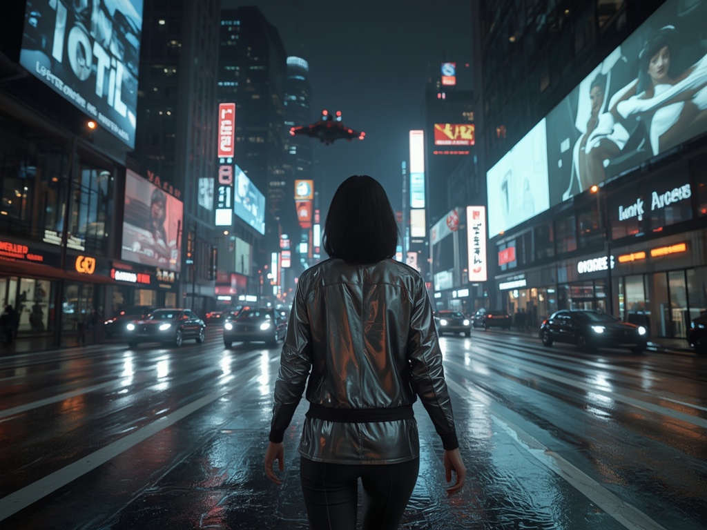Neon Oasis at Midnight