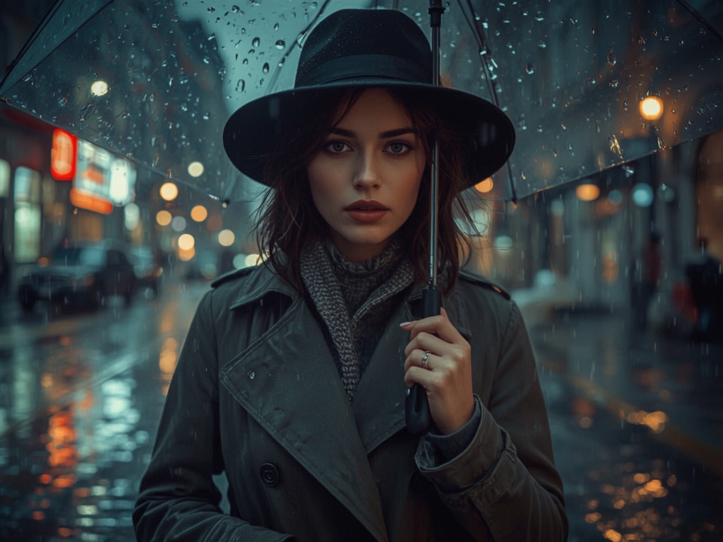 Neon Rain Reflections