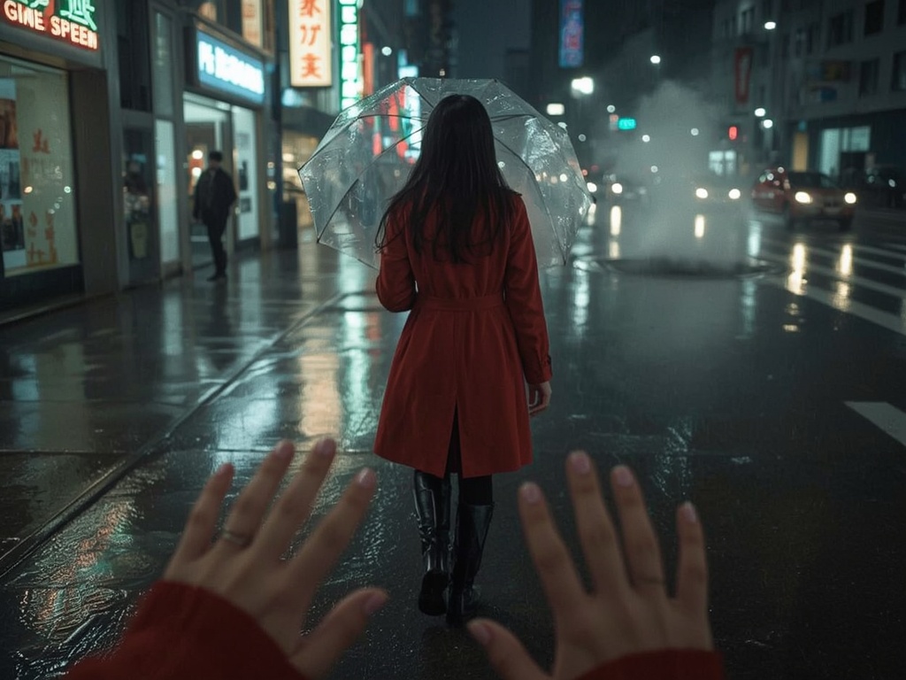 Neon Rain Reflections