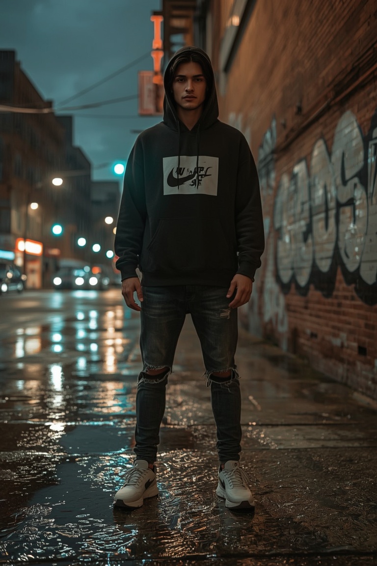 Neon Rebel: Urban Streetwear After Dark