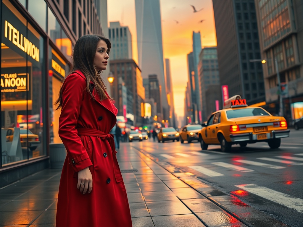 Neon Reflections: A Golden Hour Stroll in the City