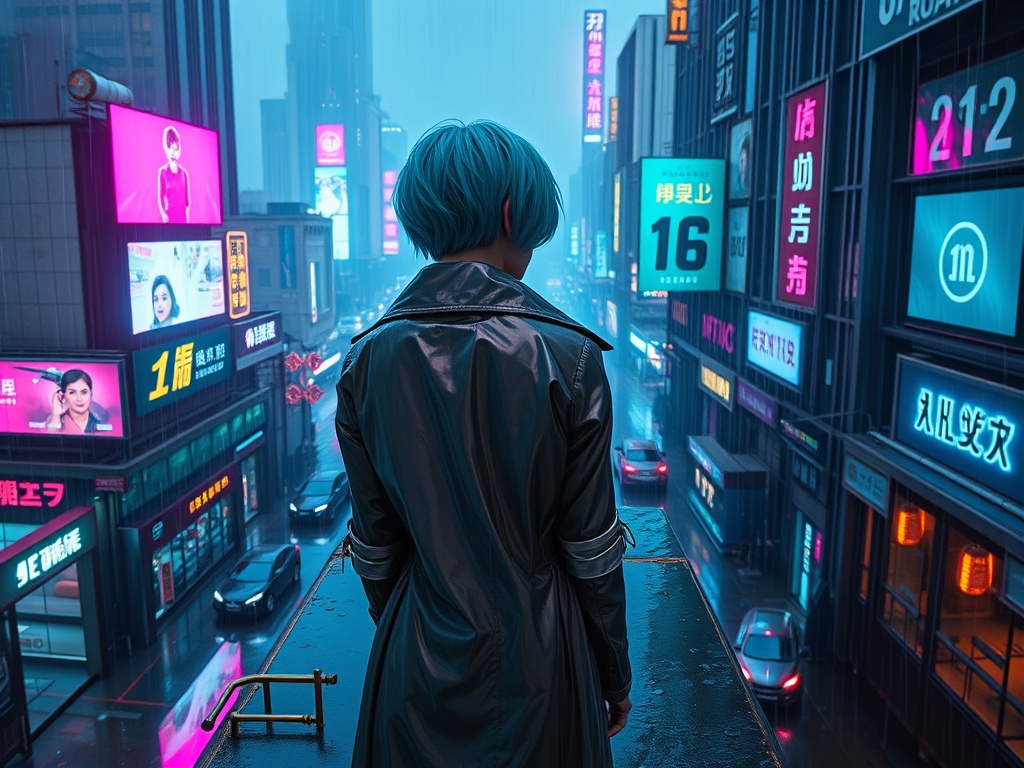 Neon Rooftop Reverie