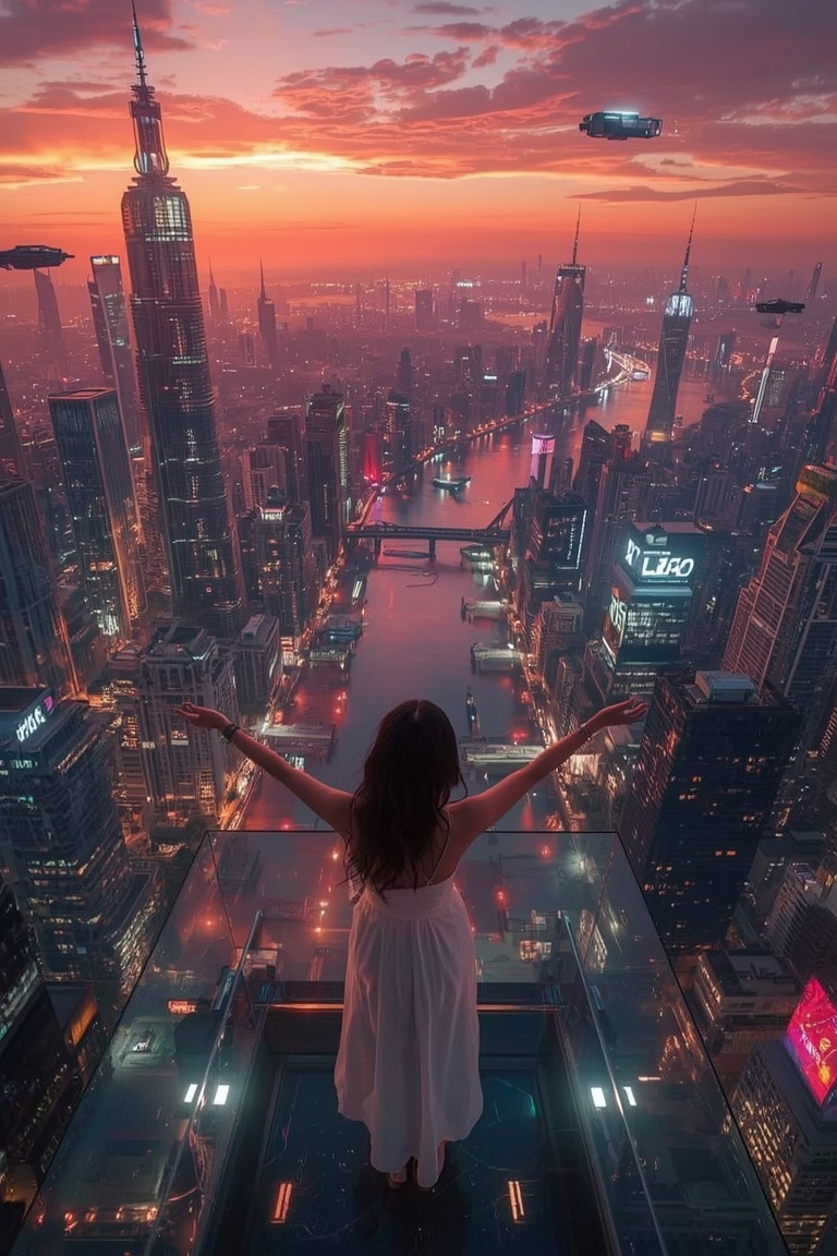 Neon Skyline at Dusk