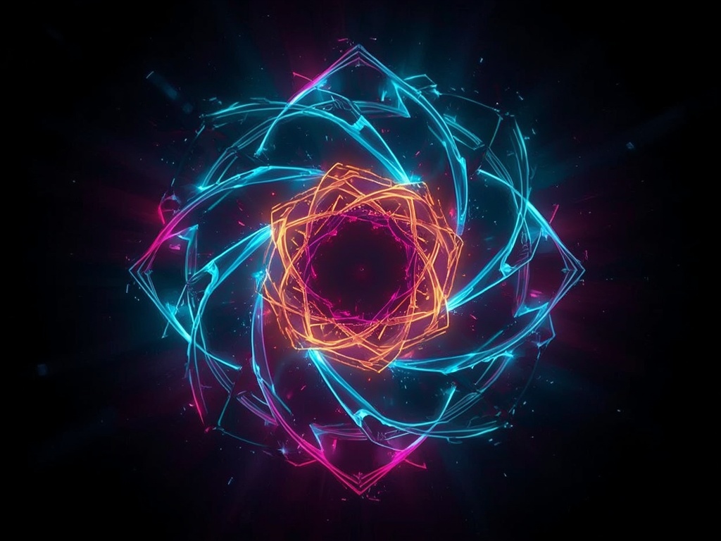 Neon Vortex Abstract Logo
