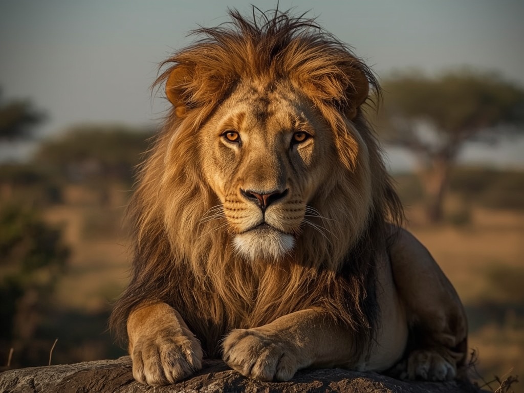 Savanna King at Sunset